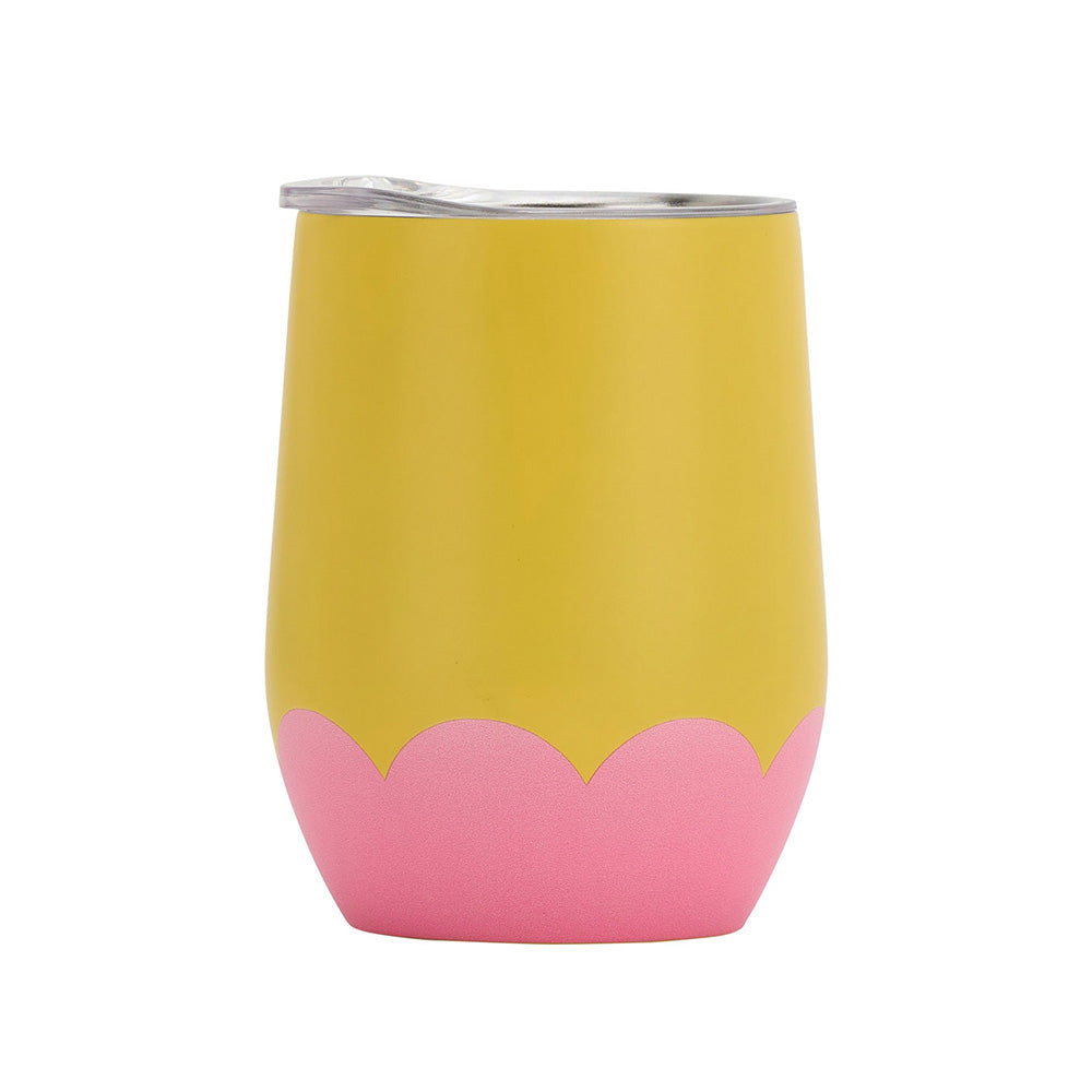 Annabel Trends Wine Tumbler Double Walled Wave Aqua & Blue