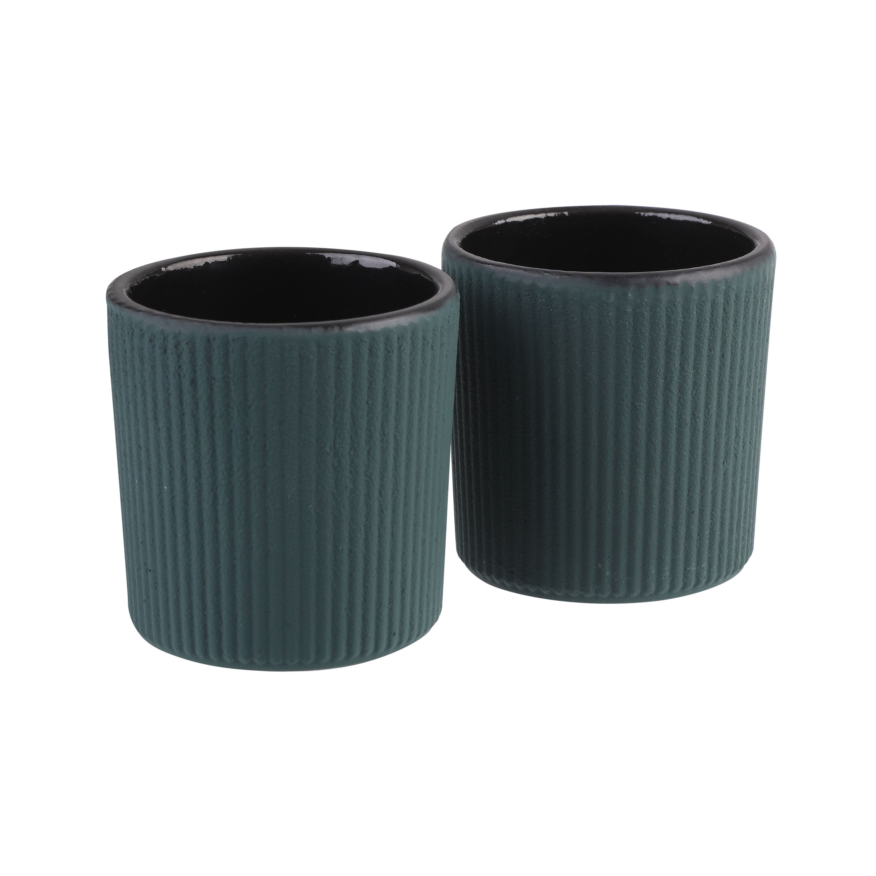 Teaology Serenity Cast Iron Tea Cup Set – 120 ml (Set of 2, Teal)