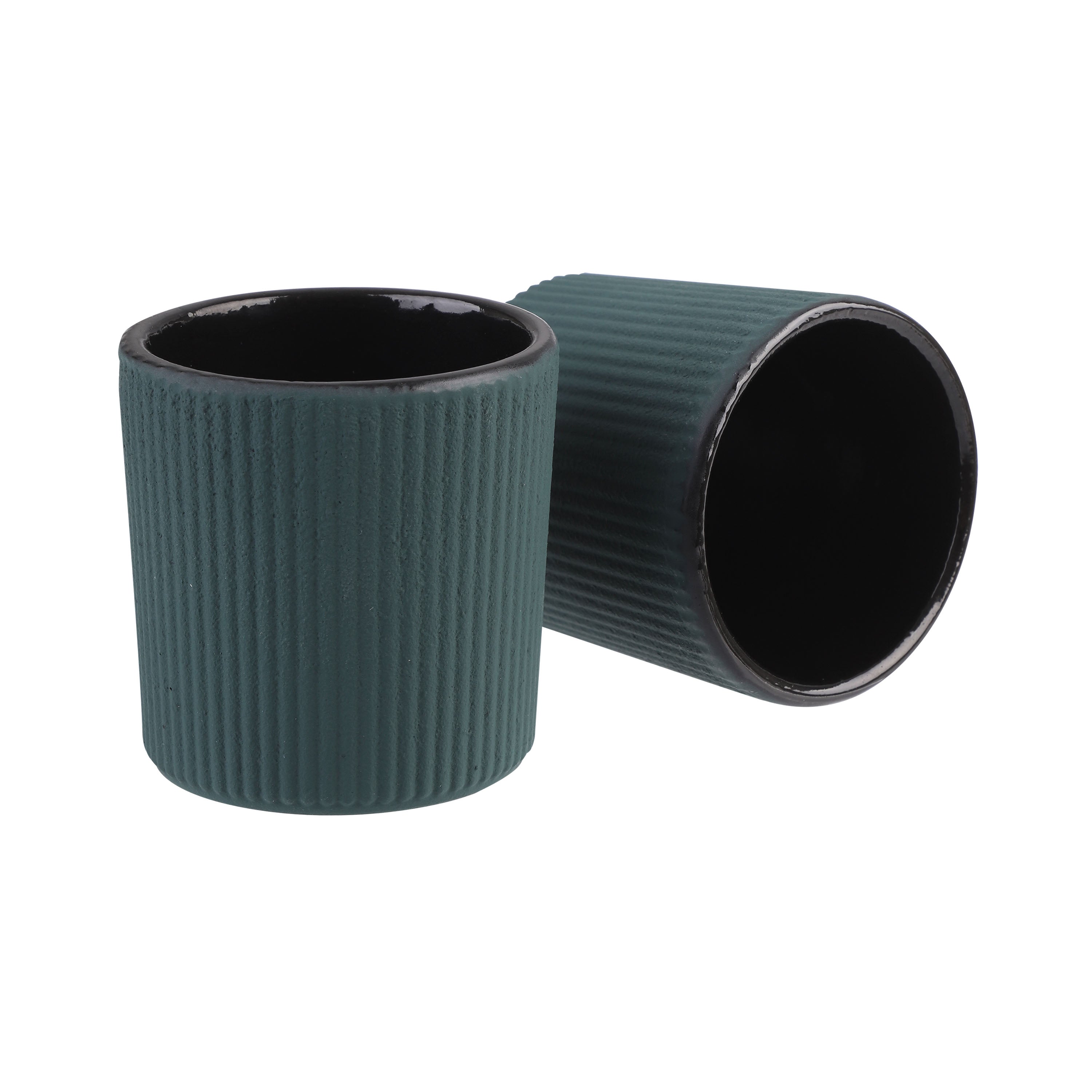 Teaology Serenity Cast Iron Tea Cup Set – 120 ml (Set of 2, Teal)