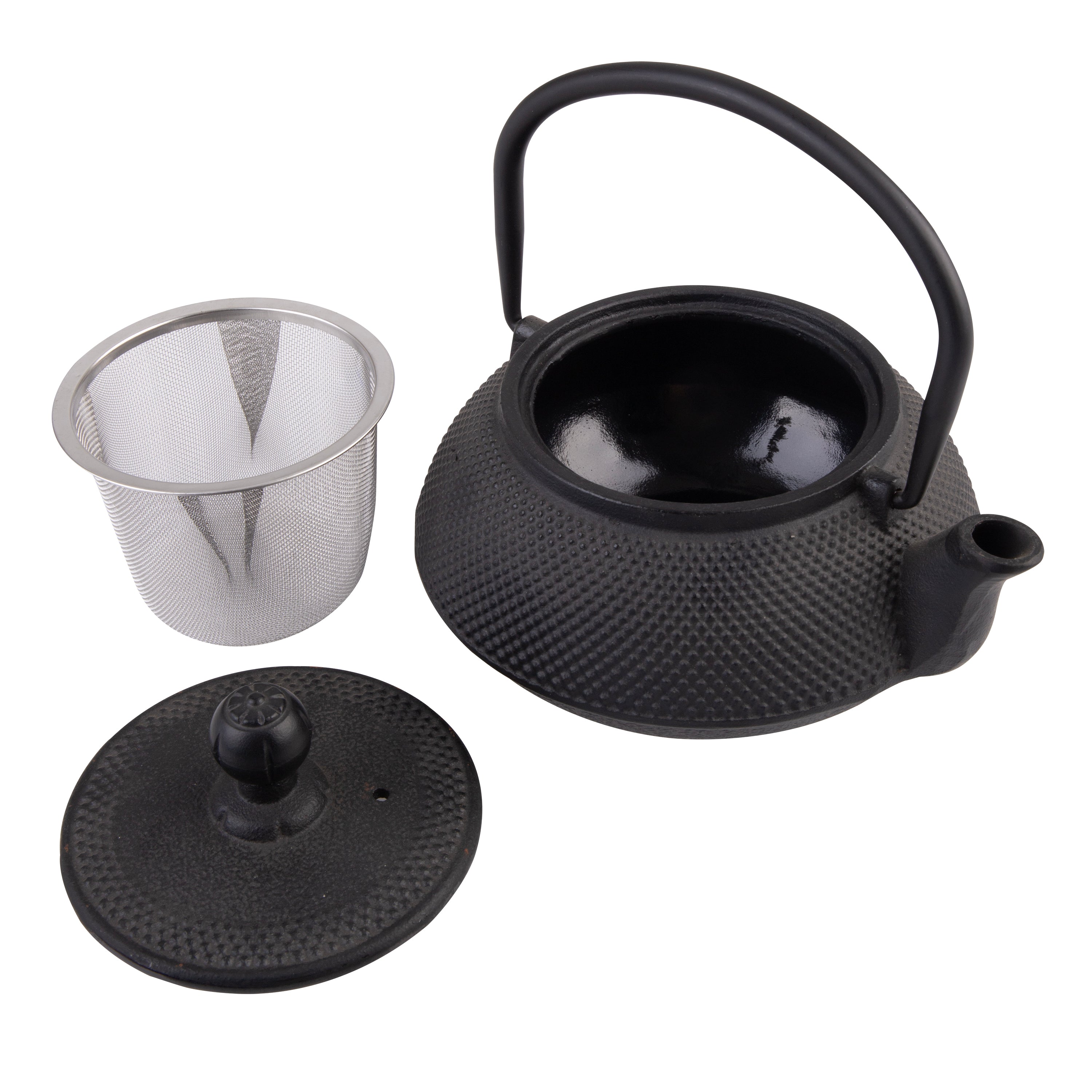Teaology Cast Iron Teapot 500ml - Fine Hobnail - Black