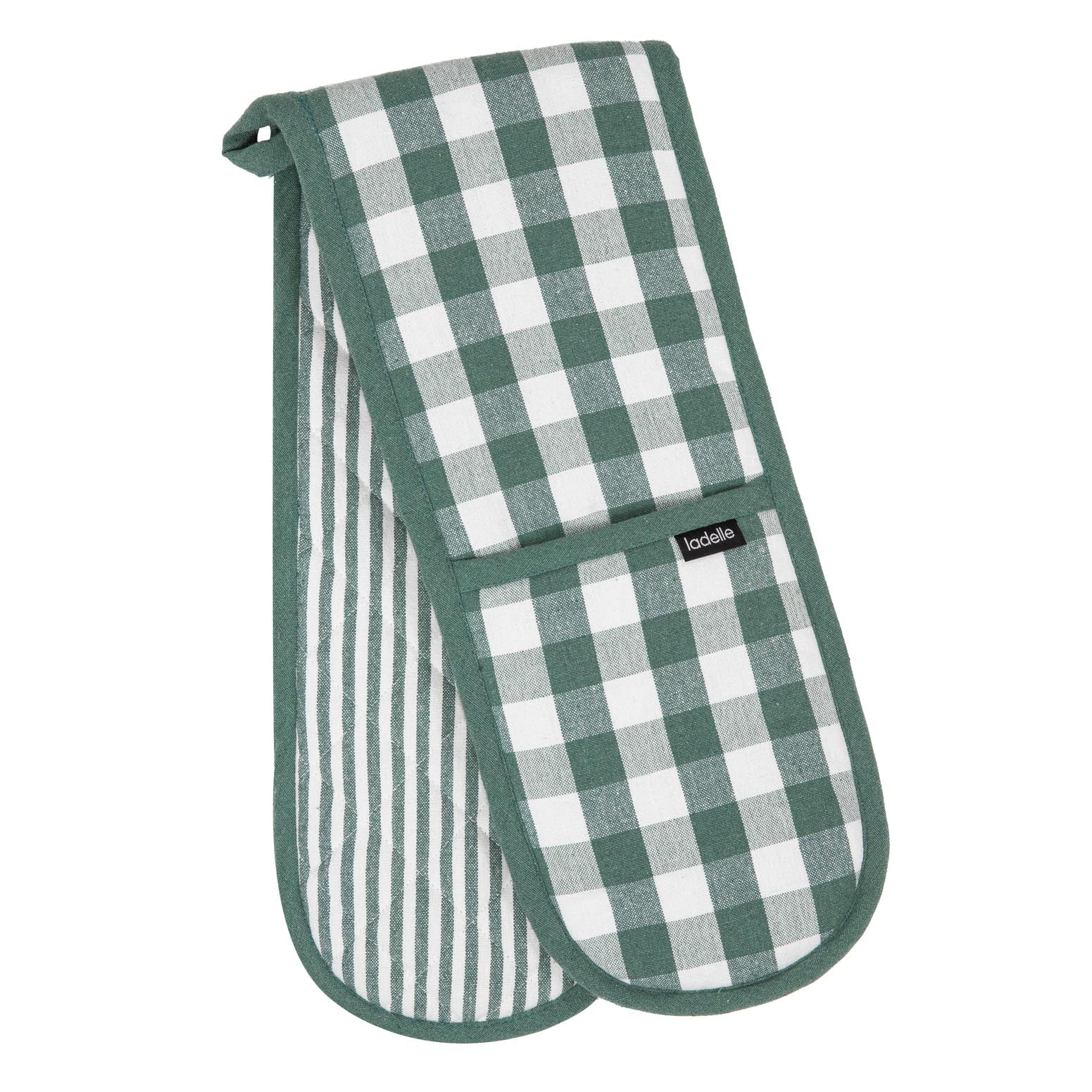 Eco Ladelle Eco Gingham Green Double Oven Mitt