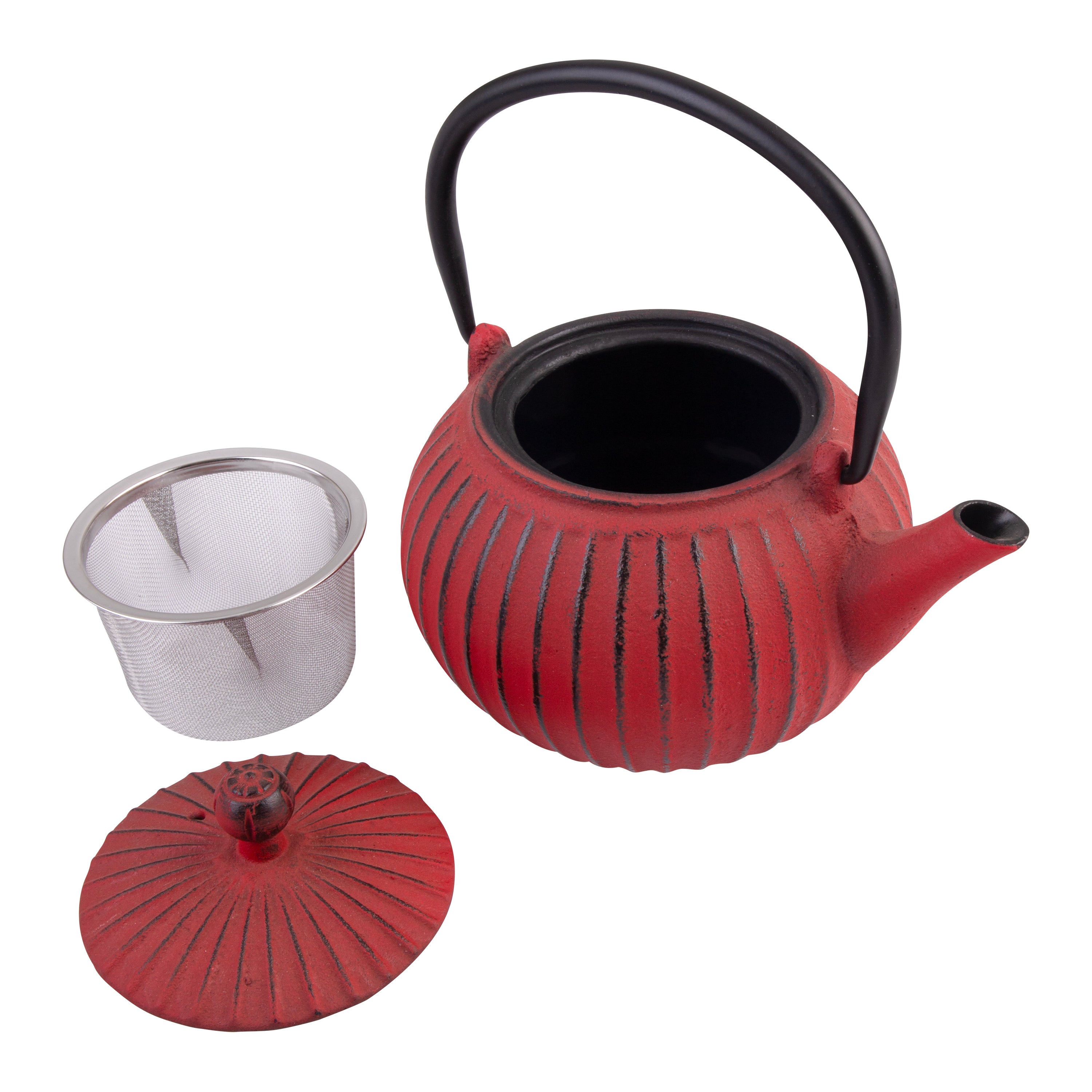 Teaology Cast Iron Teapot 500ml - Red/Black