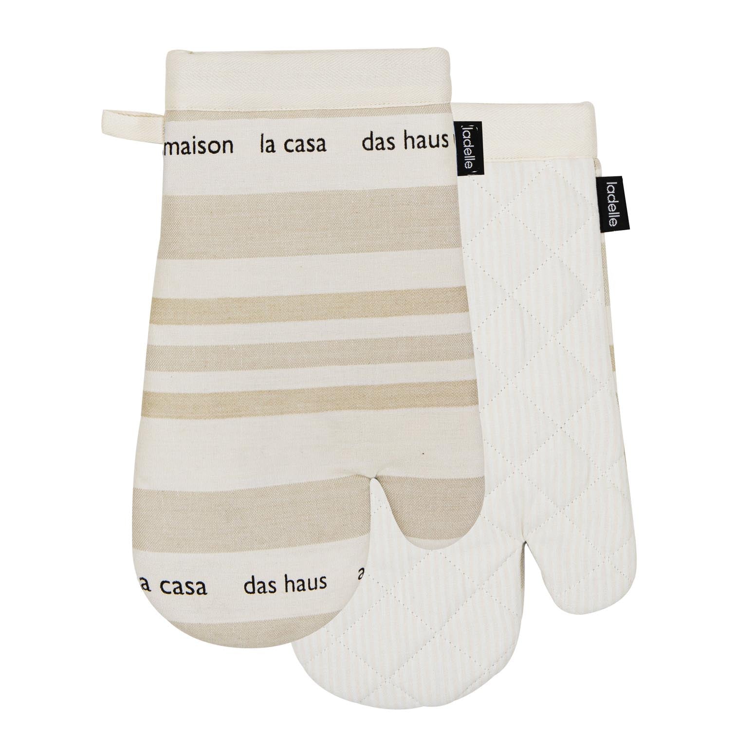 Ladelle La Casa Taupe 2pk Oven Mitt