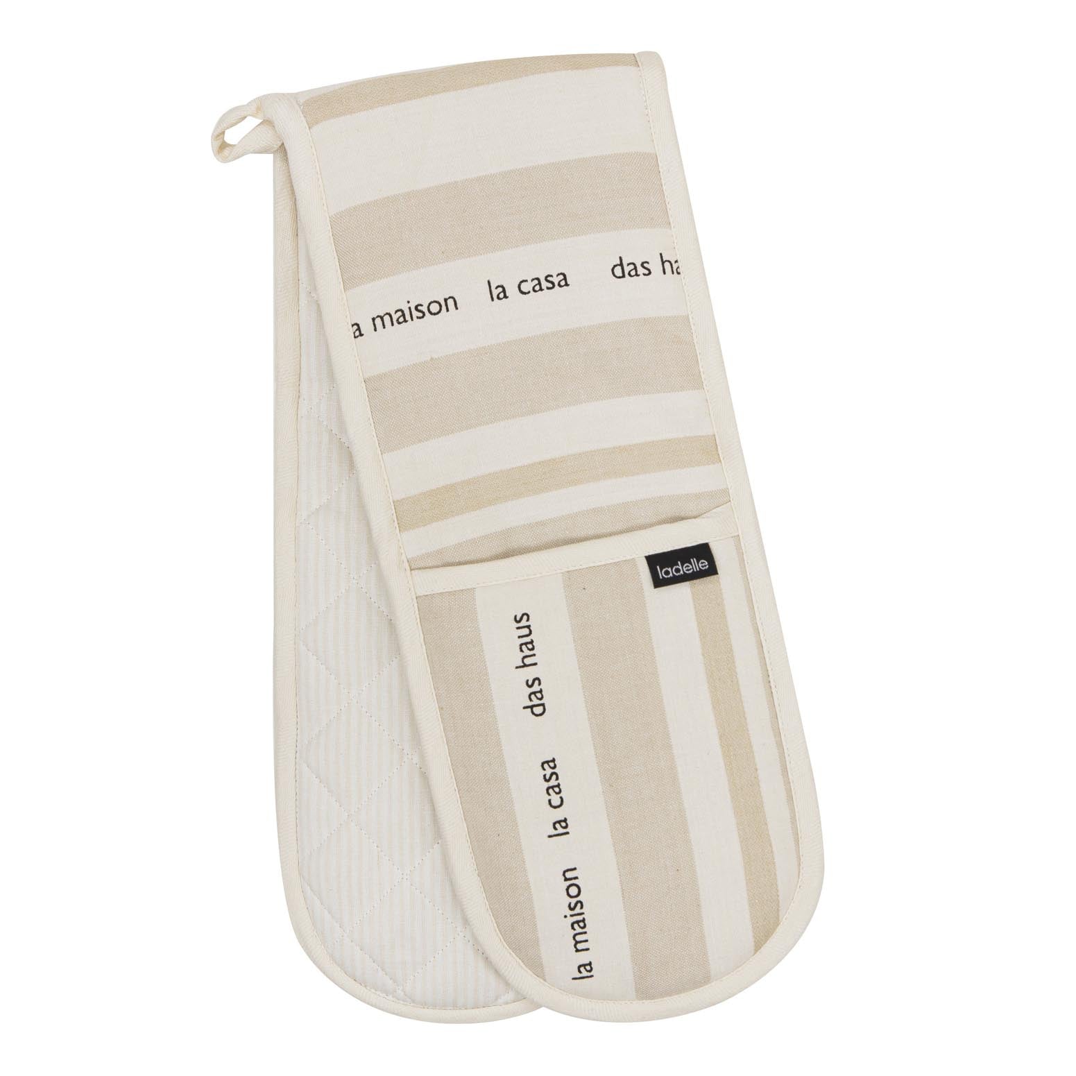 Ladelle La Casa Taupe Double Oven Mitt