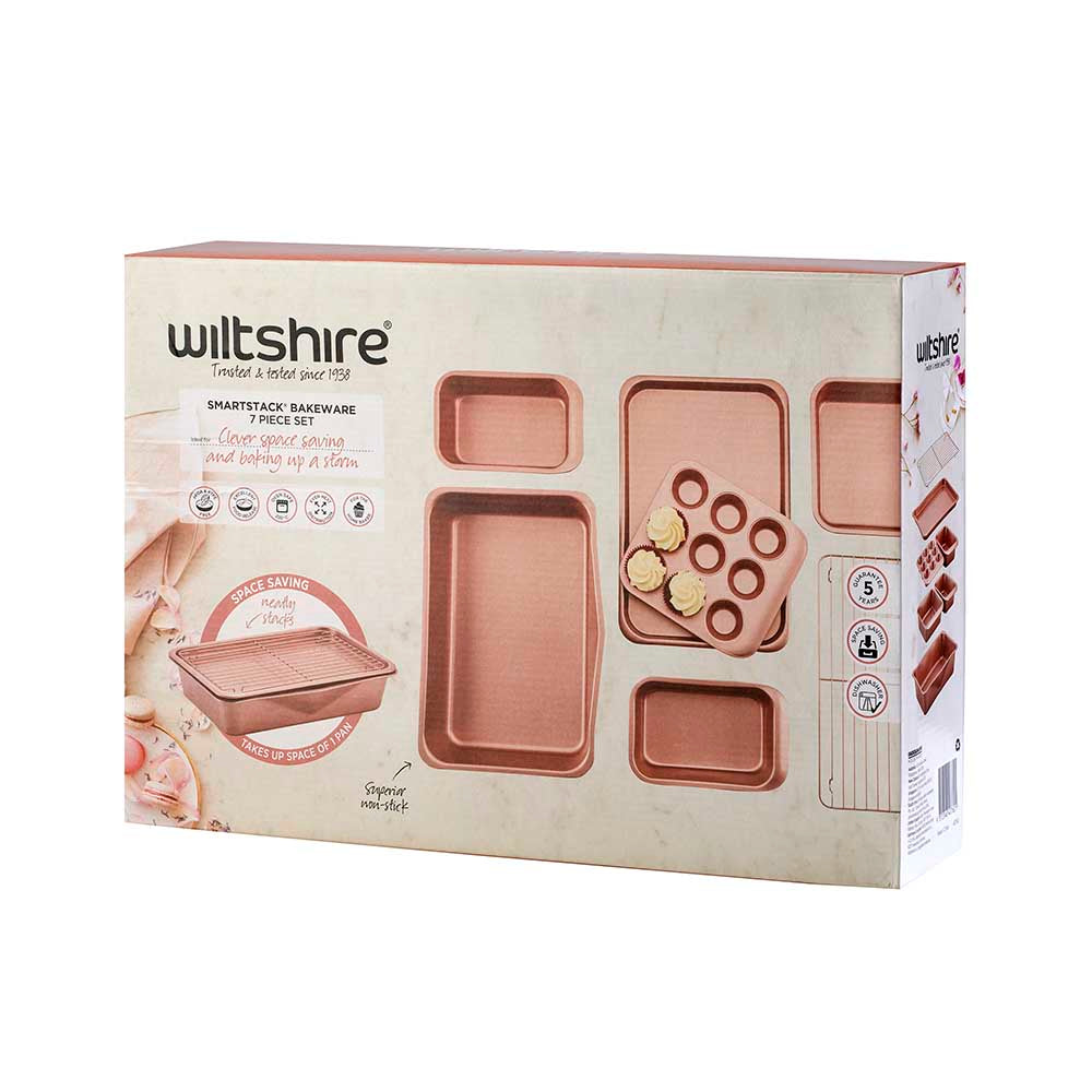 Wiltshire Rose Gold Smart Stack 7 Piece Bakeware Set