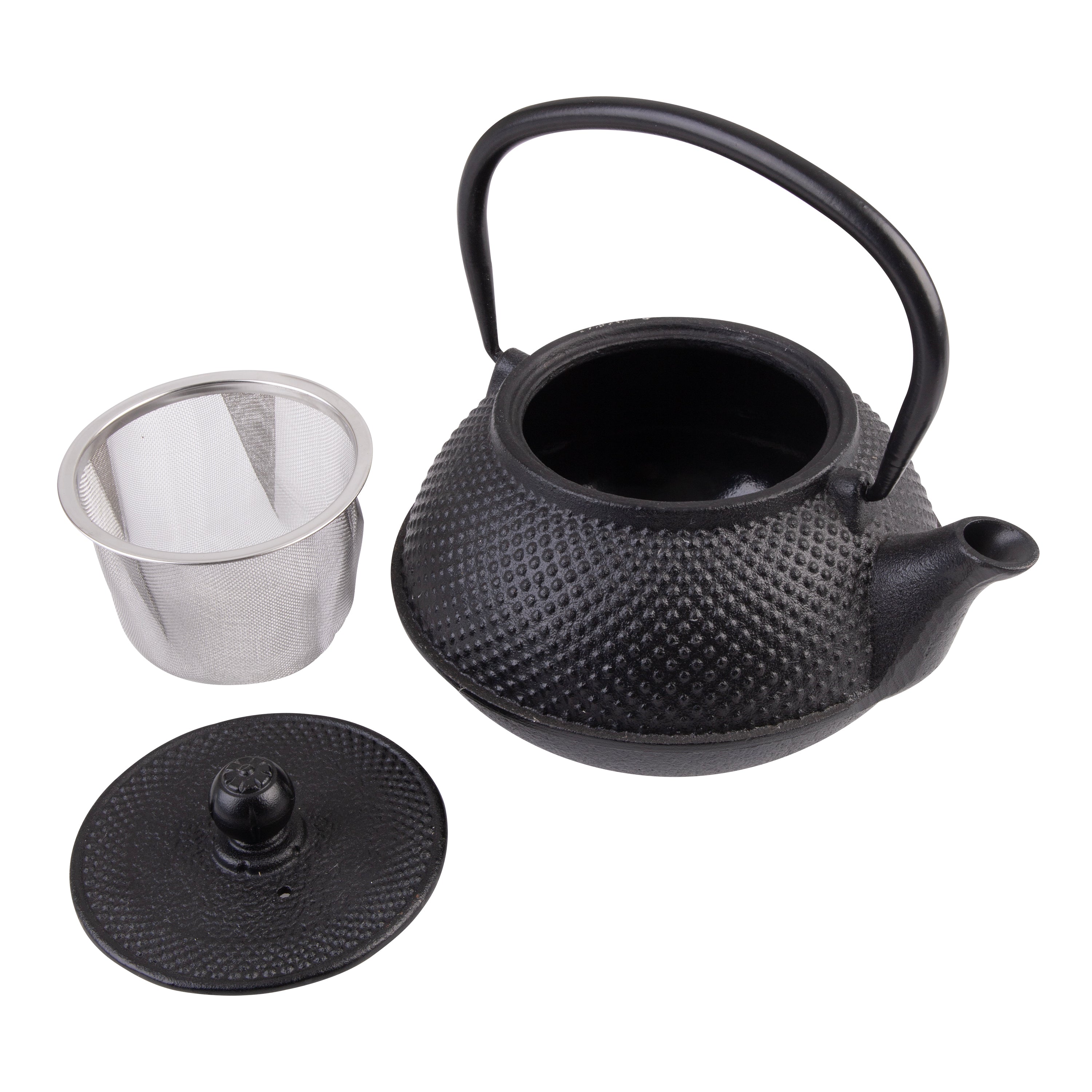 Teaology Cast Iron Teapot 800ml - Fine Hobnail - Black