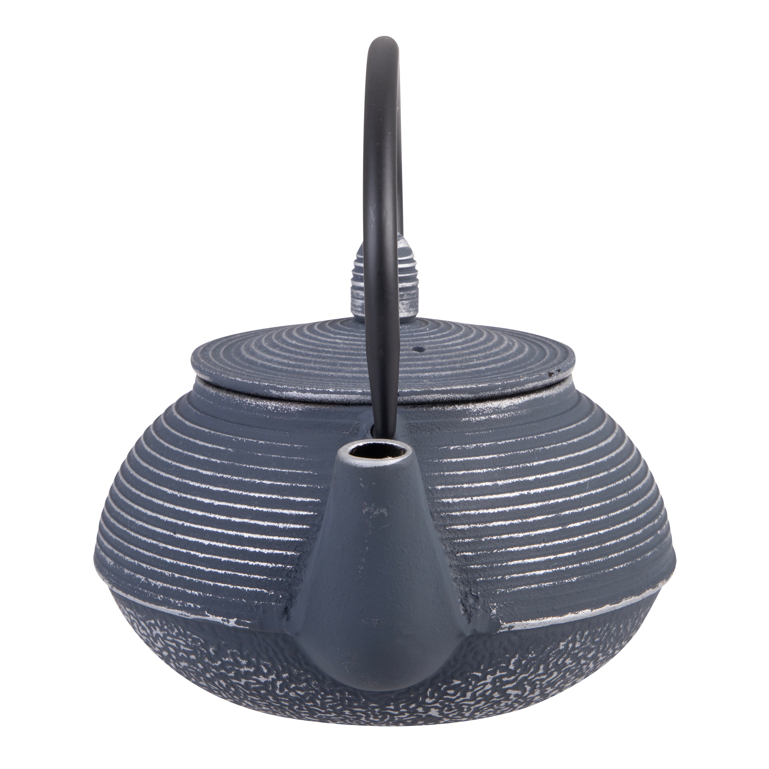 Teaology Cast Iron Teapot 600ml - Linear - Dark Blue/Silver