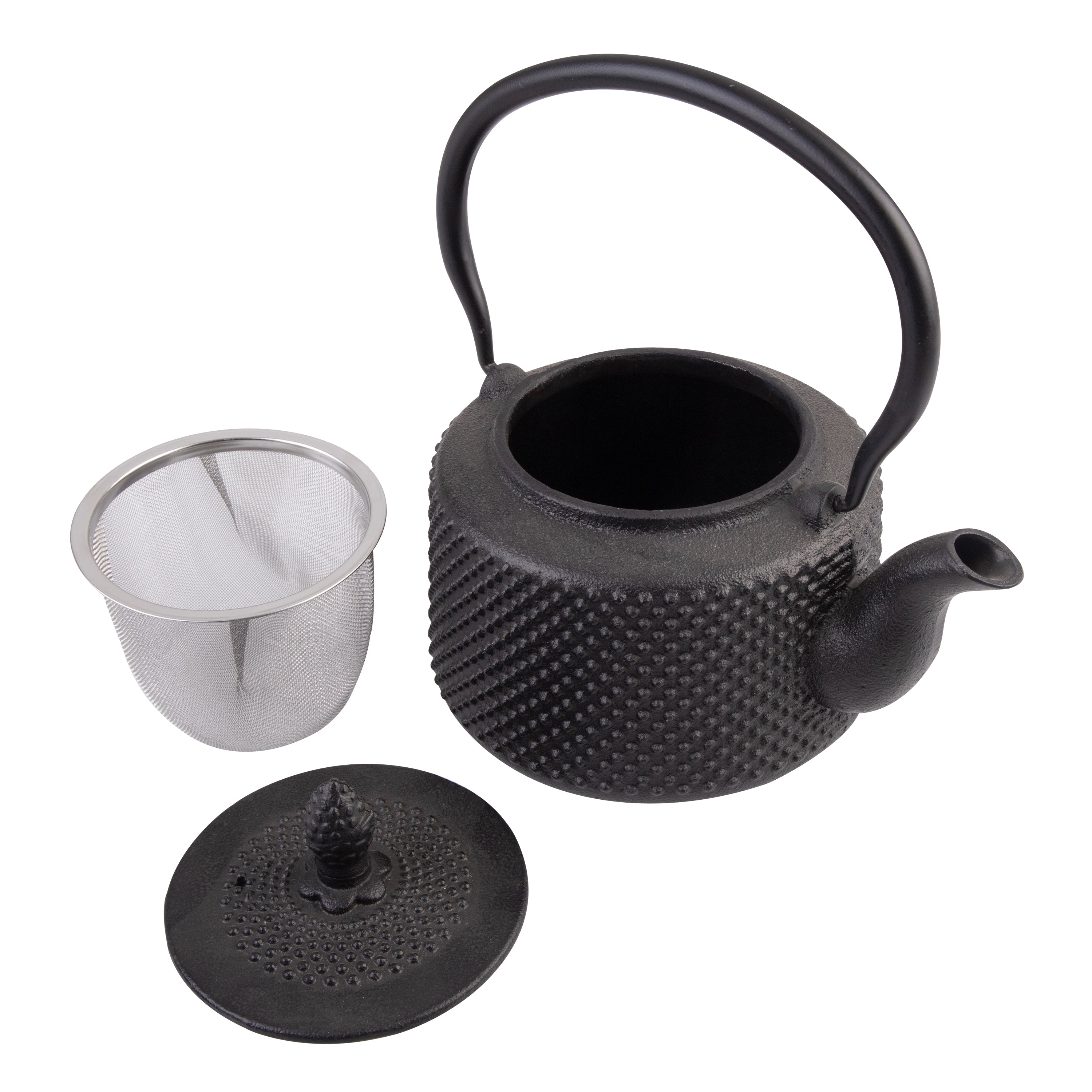 Teaology Cast Iron Teapot 850ml - Tall Hobnail - Black