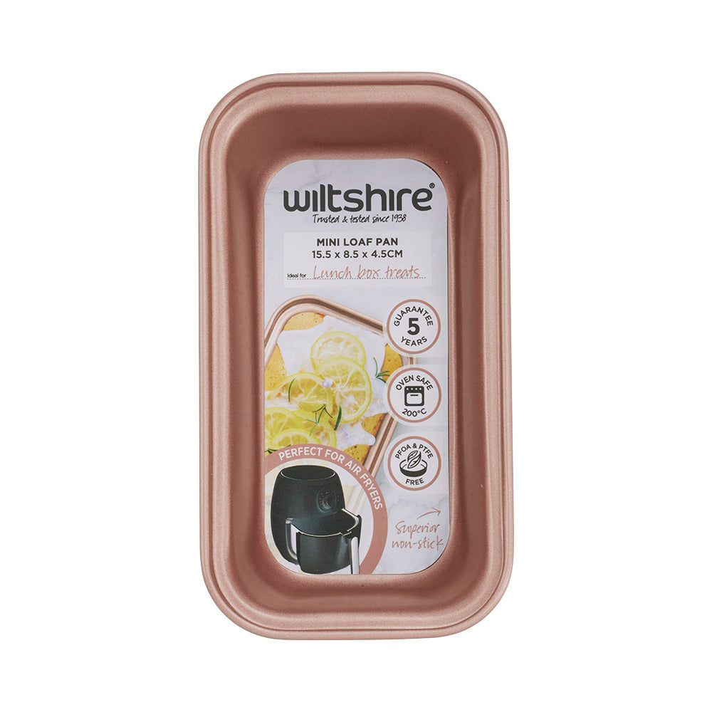 Wiltshire Rose Gold Mini Loaf Pan 15.5cm - Airfryer or Oven