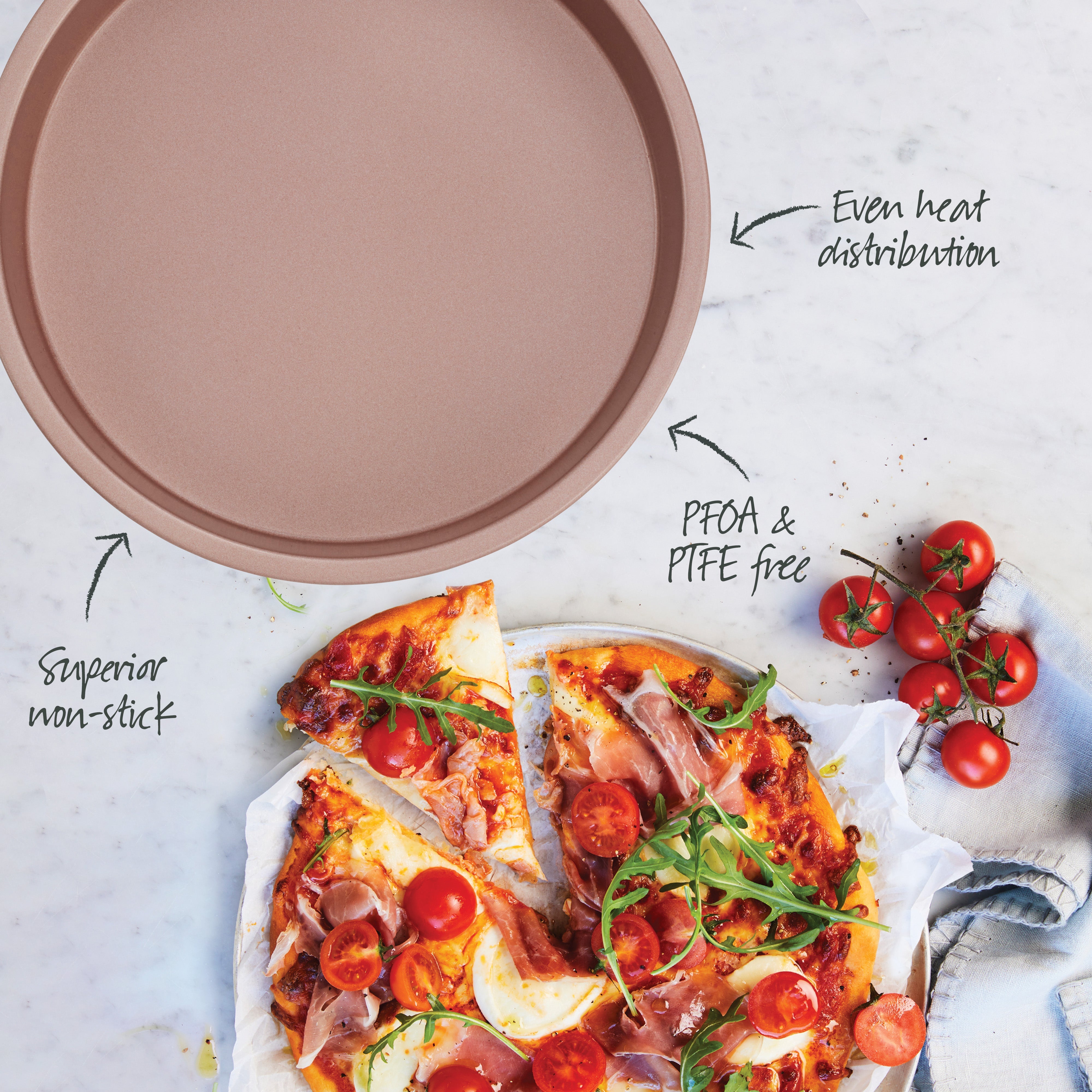 Wiltshire Rose Gold Mini Pizza Pan 17.5cm - Airfryer or Oven