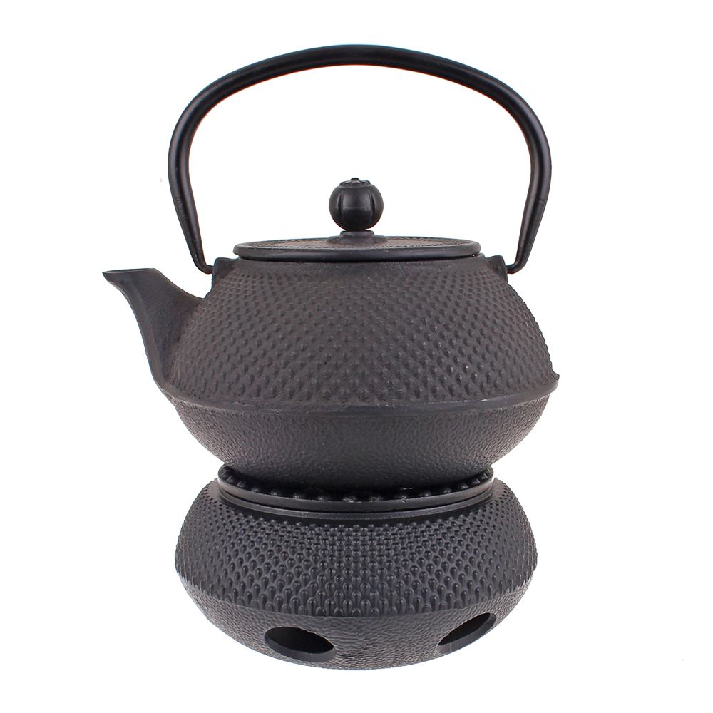 Teaology Cast Iron Teapot Warmer – 13.5 cm Fine Hobnail (Black)