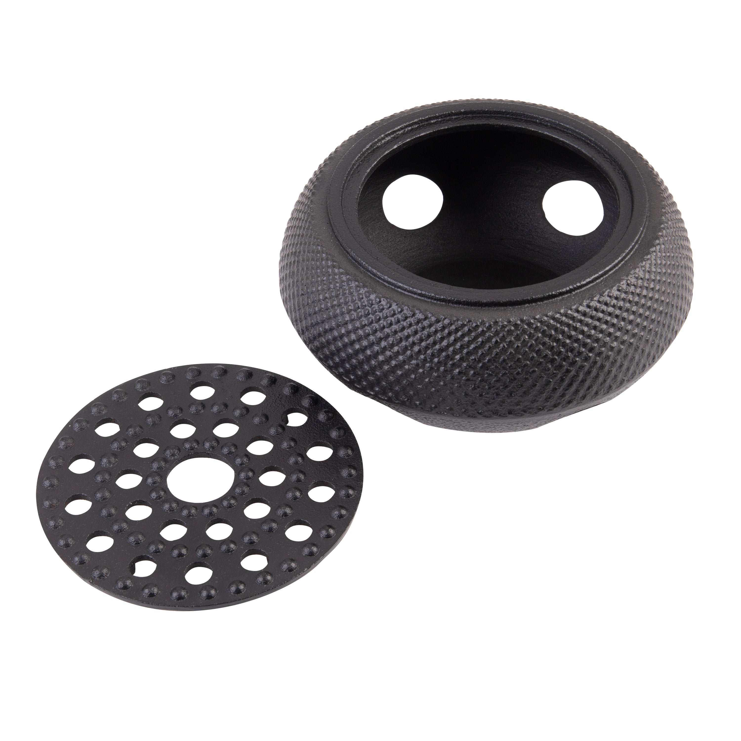 Teaology Cast Iron Teapot Warmer – 13.5 cm Fine Hobnail (Black)