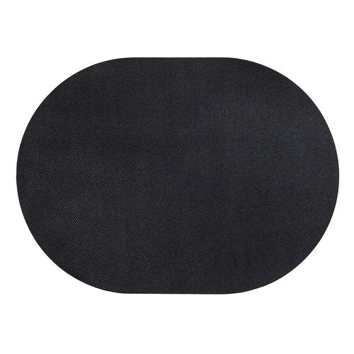 Ladelle Hugo Oval Black Vinyl 4pk Placemat