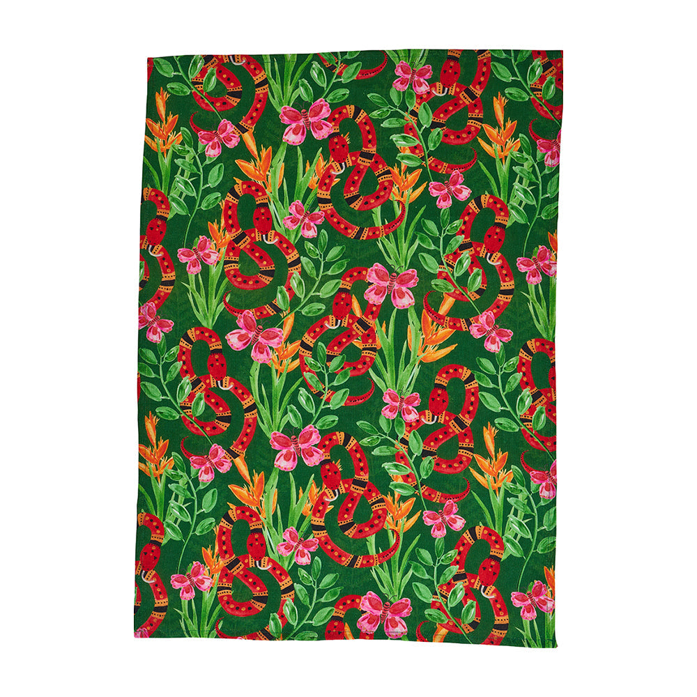 Annabel Trends Linen Tea Towel Jungle Snake