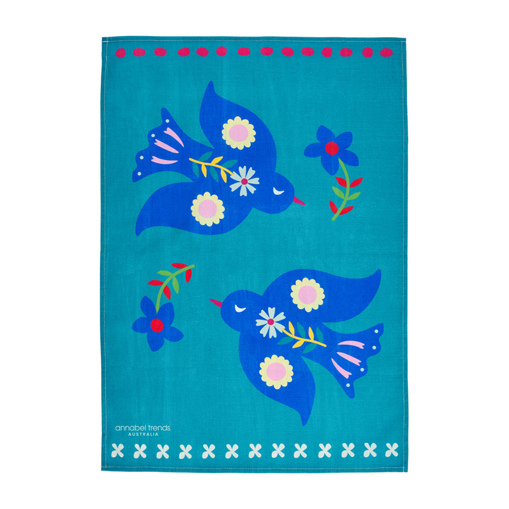 Annabel Trends Tea Towel Fiesta Cotton Print Fiesta Heart