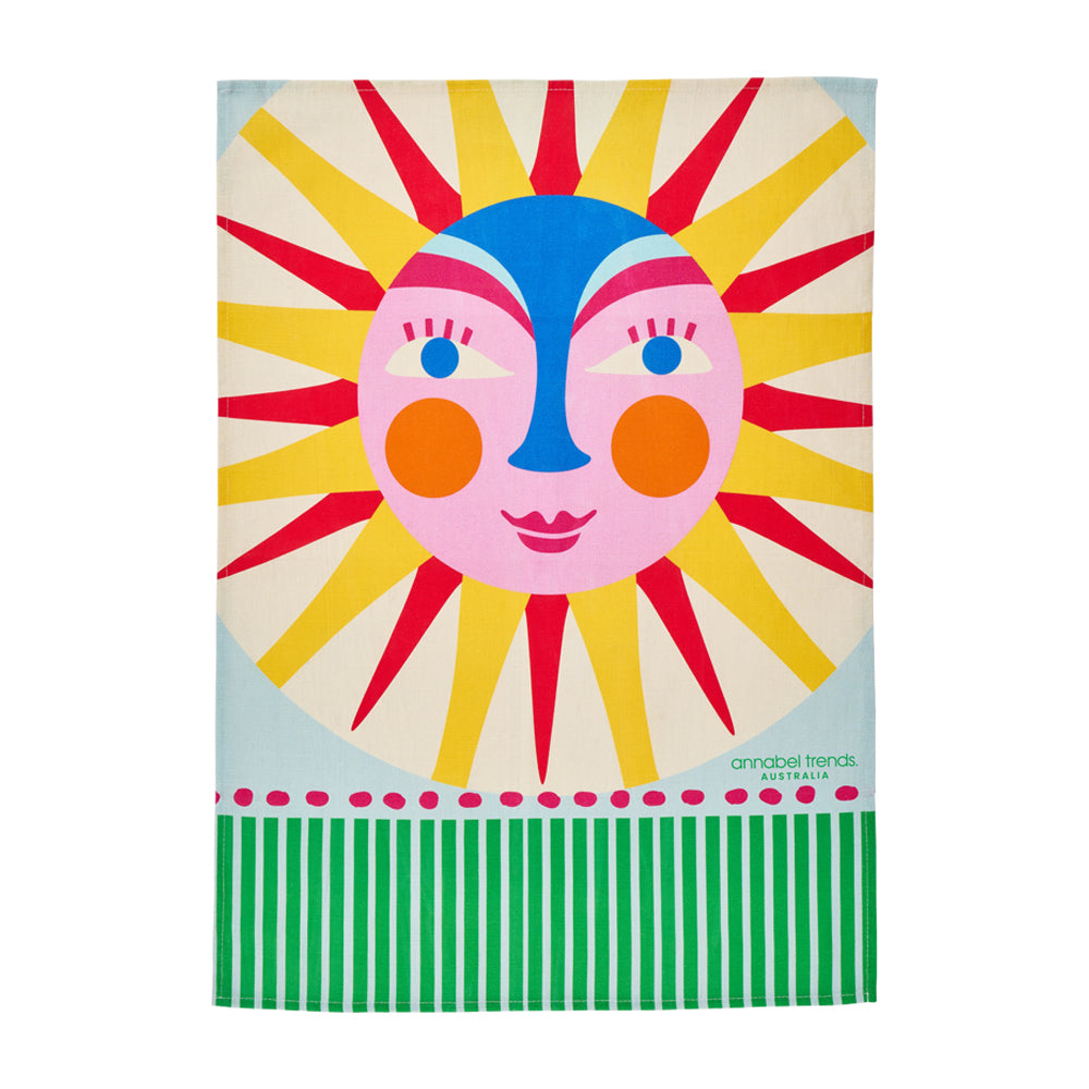Annabel Trends Tea Towel Fiesta Cotton Print Fiesta Heart