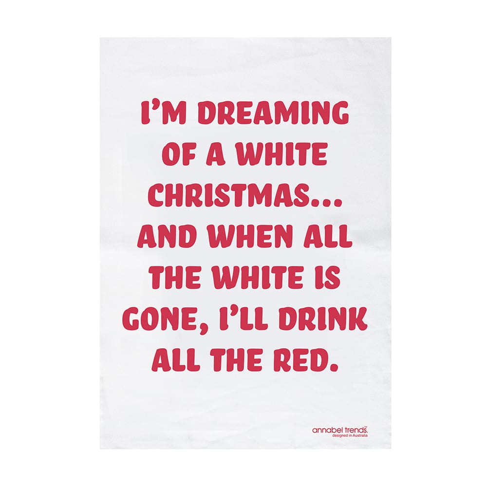 Annabel Trends Christmas Tea Towels White Xmas