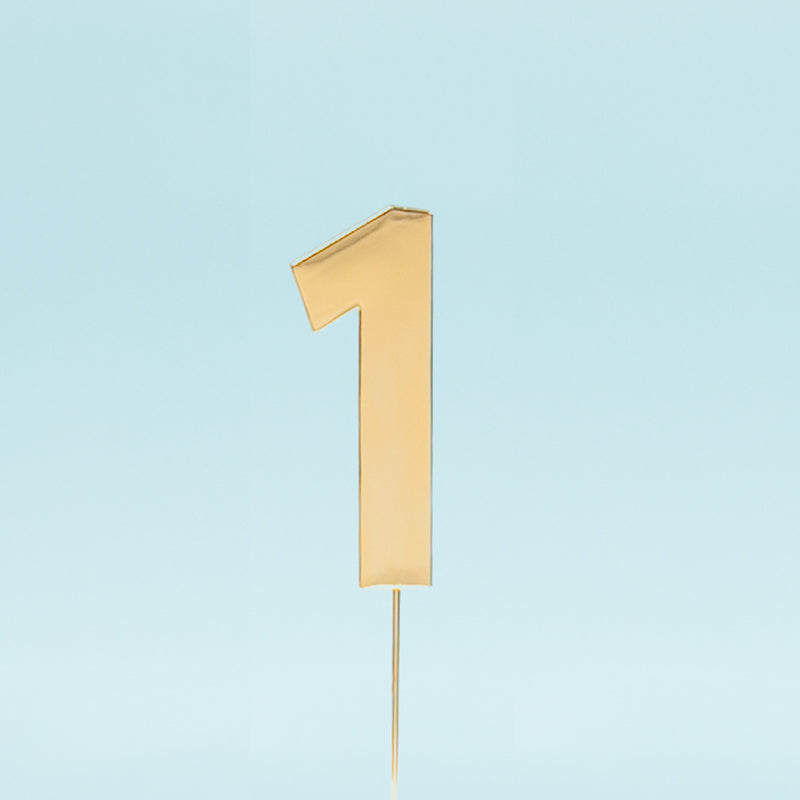 Cake & Candle Bold Cake Topper Number 1 Gold