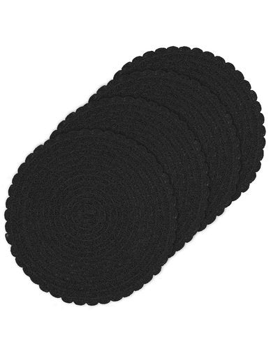 Ladelle Fleur Black 4pk Placemat