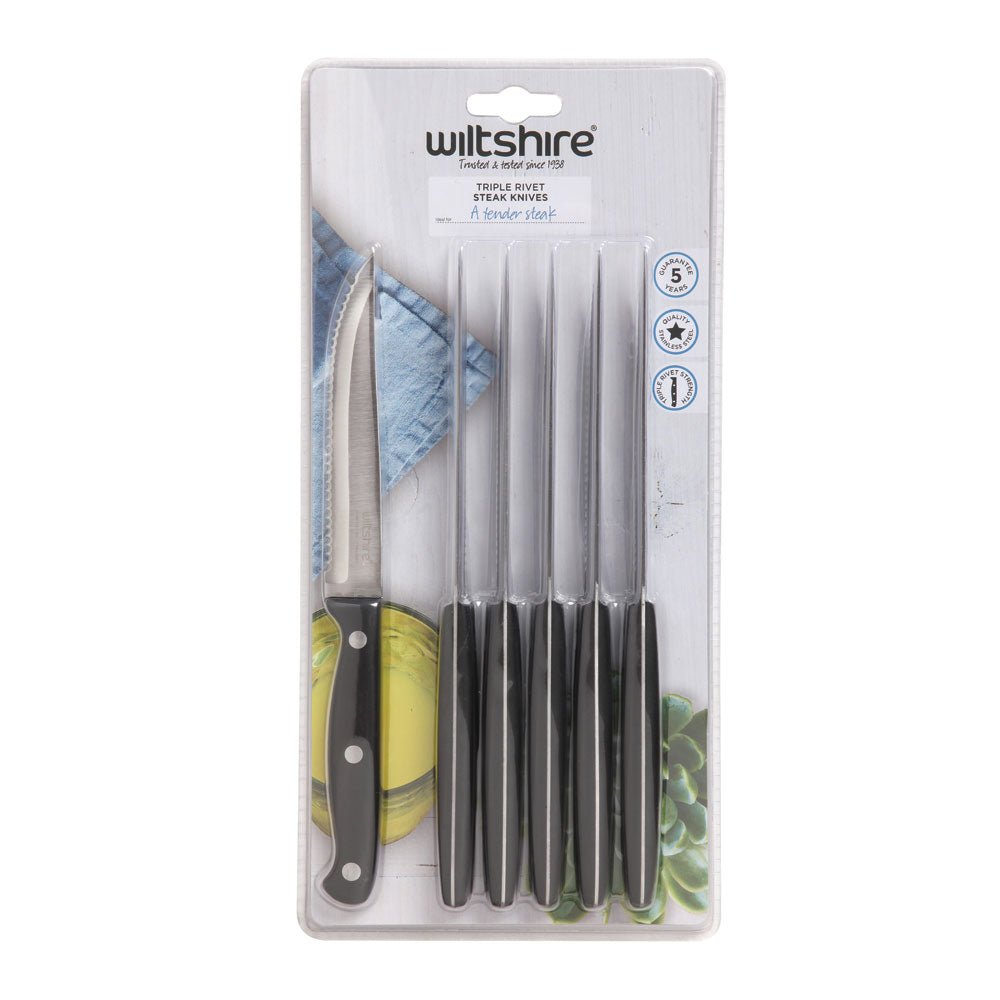 Wiltshire Triple Rivet Steak Knife 6 Piece