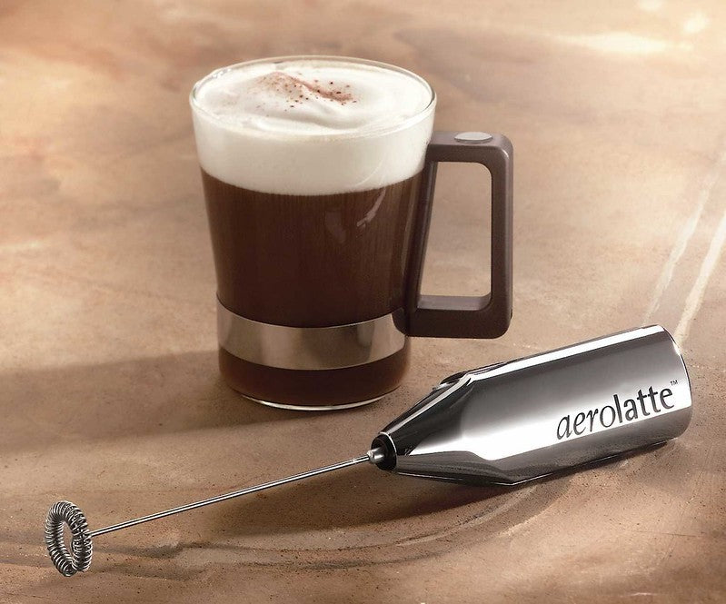 Aerolatte S/steel Premium Hand-held Milk Frother w Stand