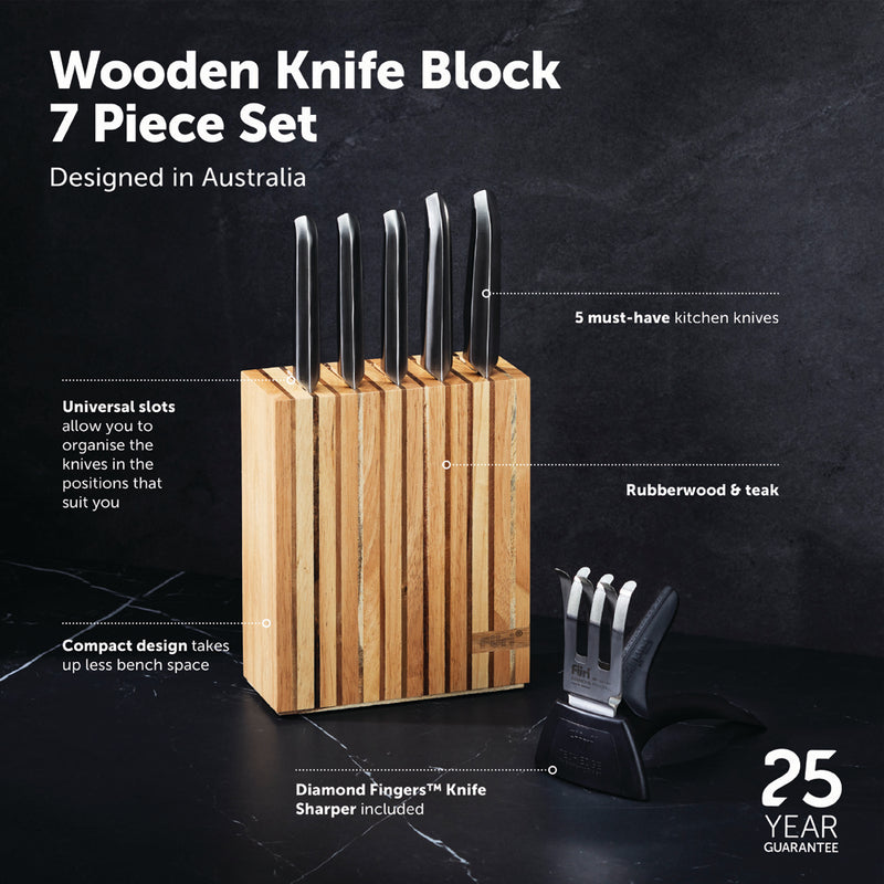 Furi Pro Wood Knife Block Set 7 Piece