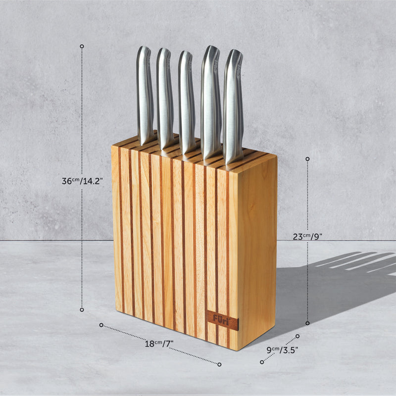 Furi Pro Wood Knife Block Set 7 Piece