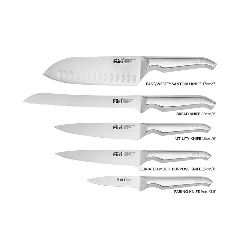 Furi Pro Wood Knife Block Set 7 Piece