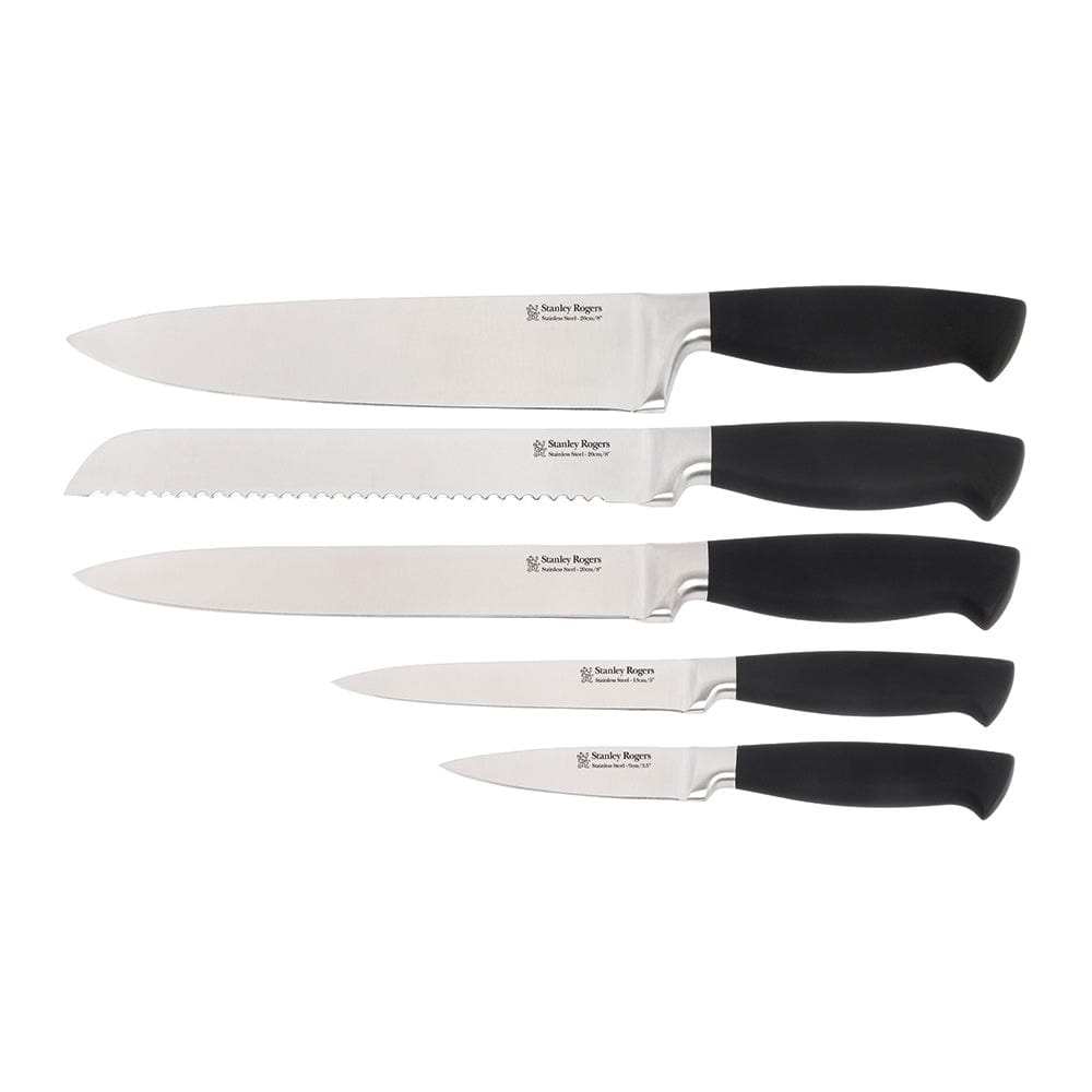 Stanley Rogers Black Flash 6 Piece Knife Block Set