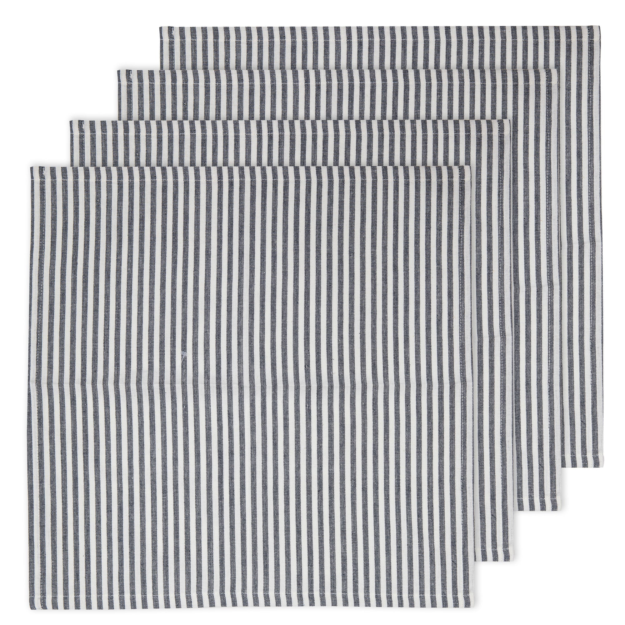 Ladelle Pinstripe Grey 4pk Napkin