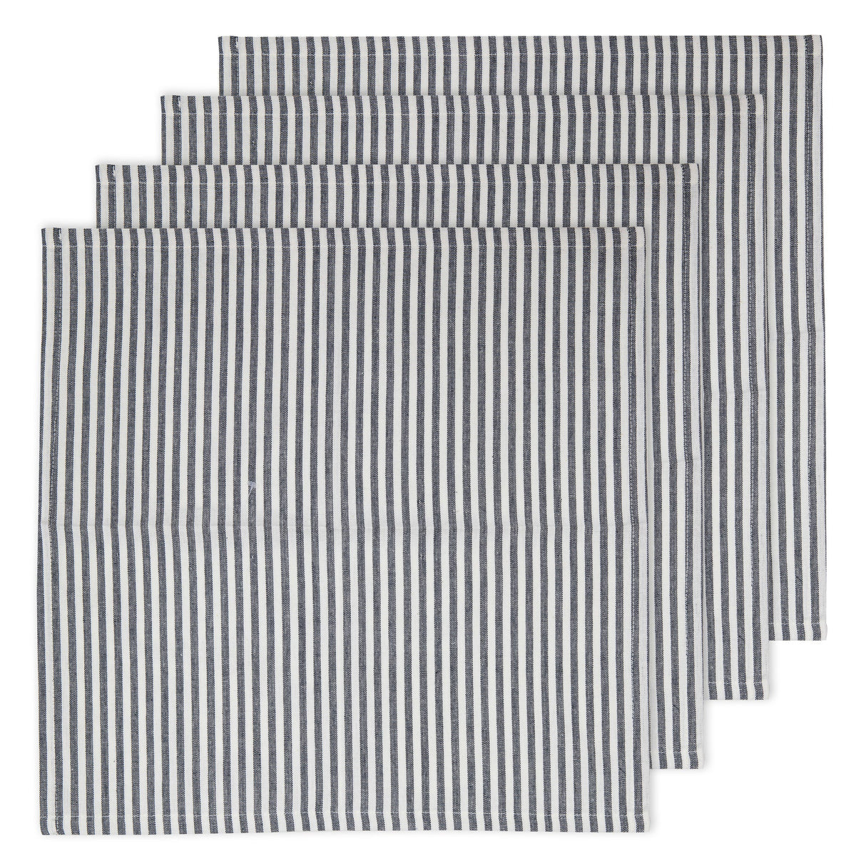 Ladelle Pinstripe Grey 4pk Napkin