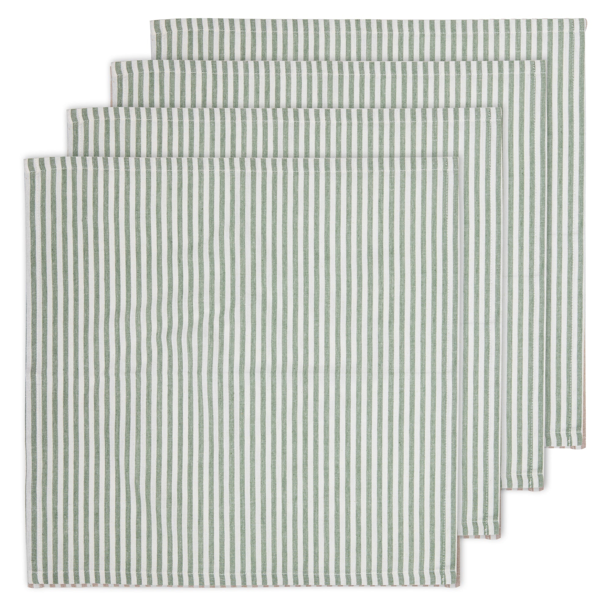 Ladelle Pinstripe Leaf 4pk Napkin
