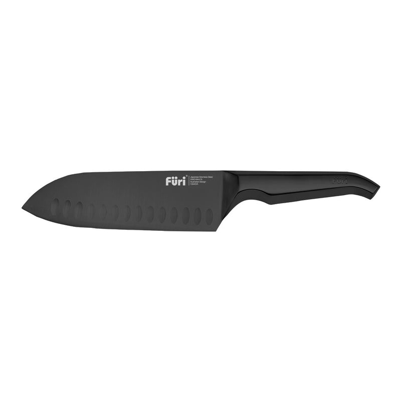 Furi Jet Black East West Santoku Knife 17cm