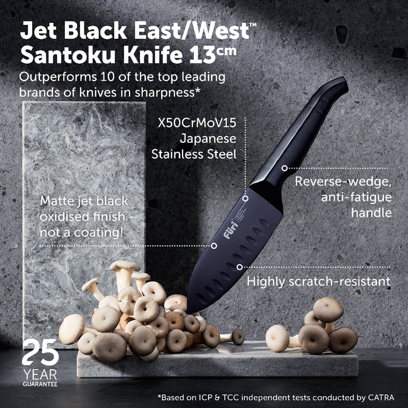 Furi Jet Black East/West™ Santoku Knife 13cm