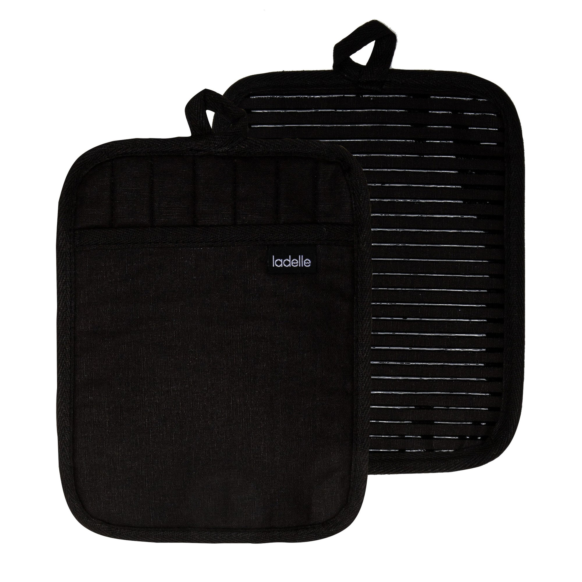 Ladelle Lennox Black 2pk Pot Holder