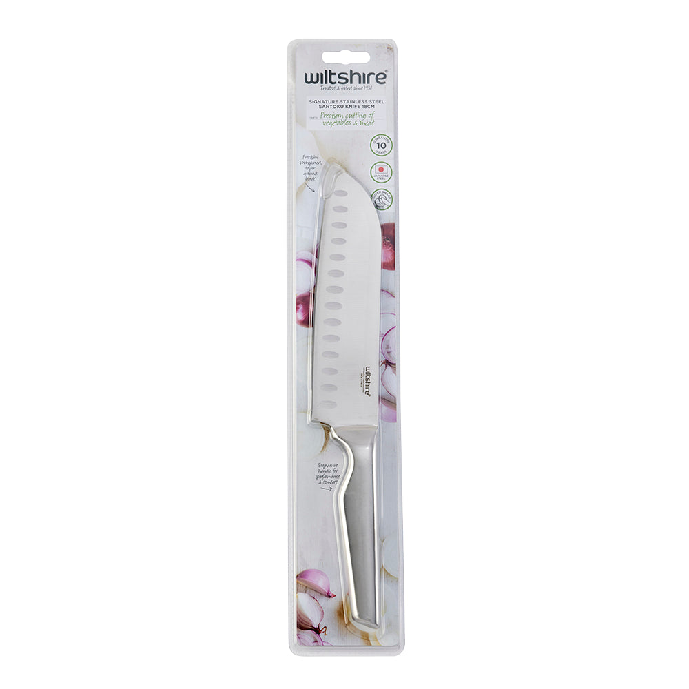 Wiltshire Signature Stainless Steel 18cm Santoku Knife