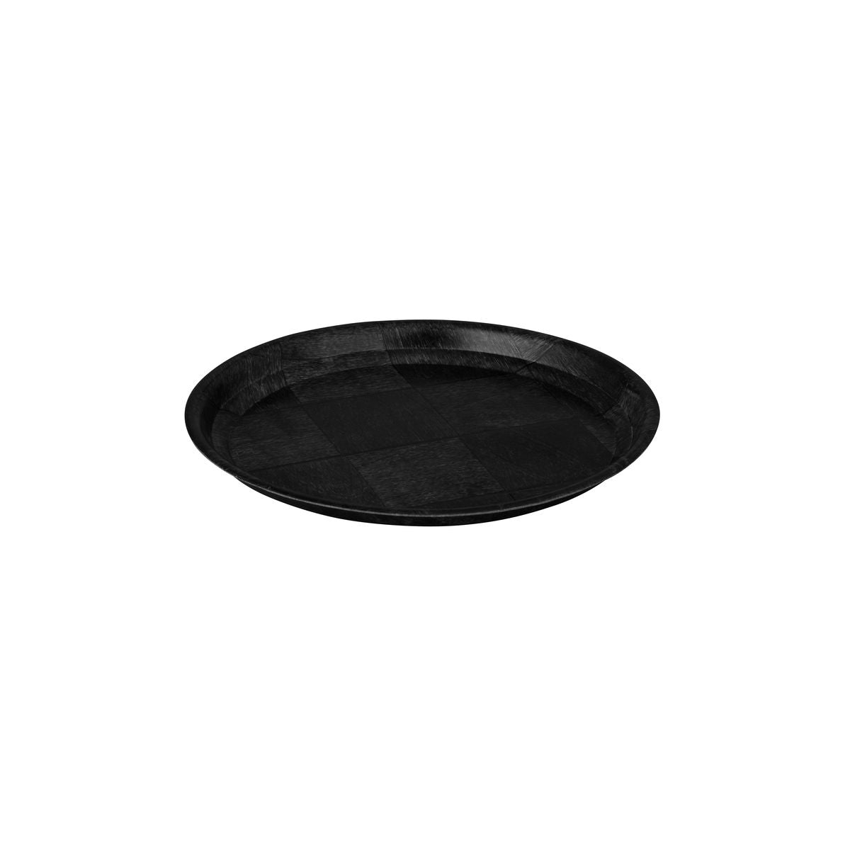Trenton Black Woven Wood Round Tray (250mm Ø)