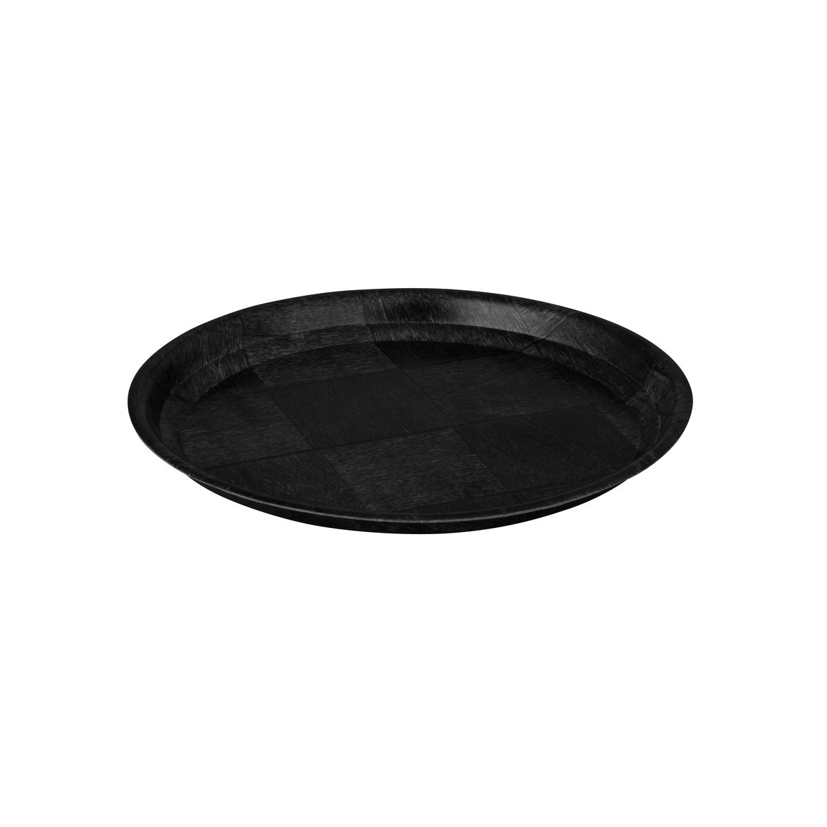 Trenton Black Woven Wood Round Tray (300mm Ø)