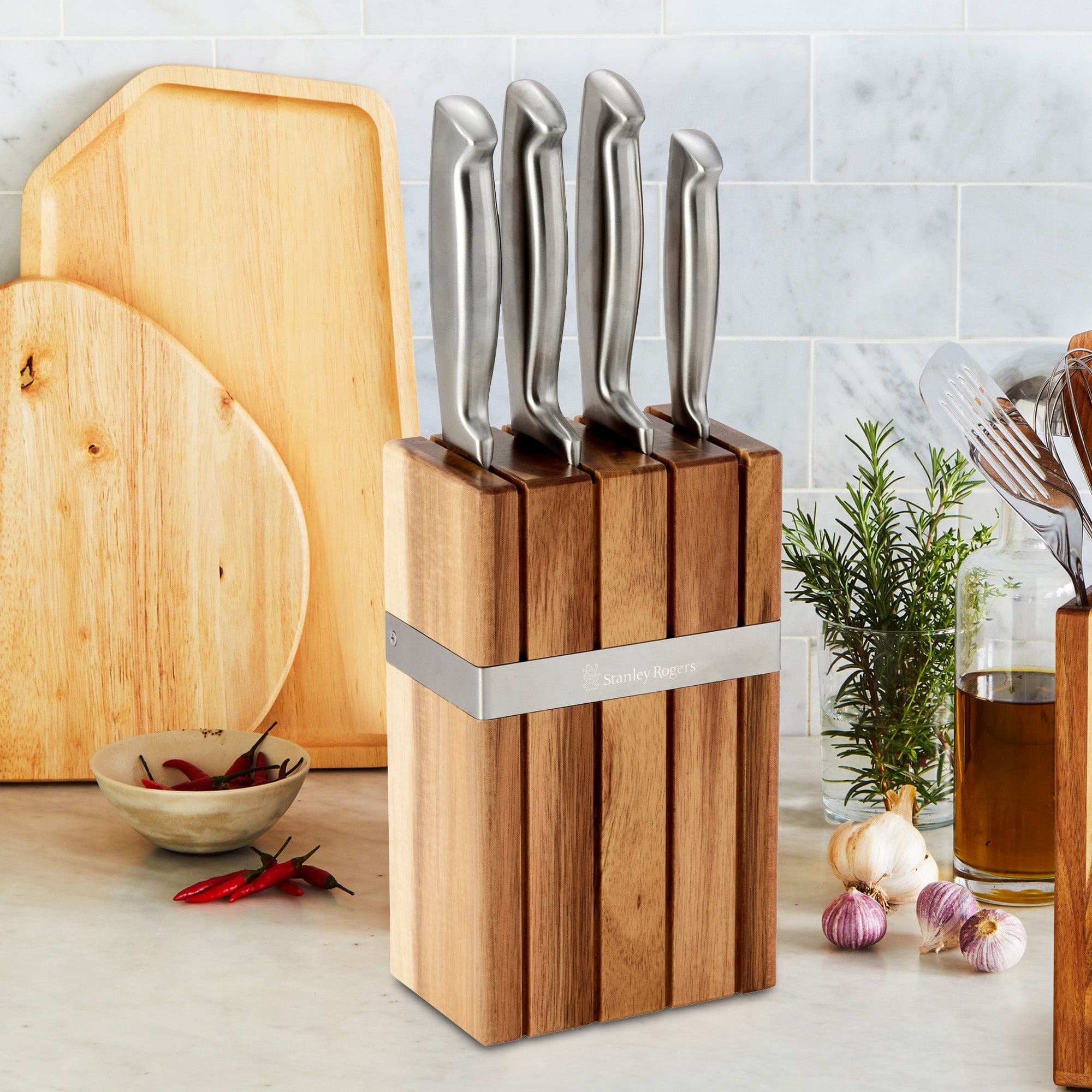 Stanley Rogers Banded 5 Piece Knife Block Set