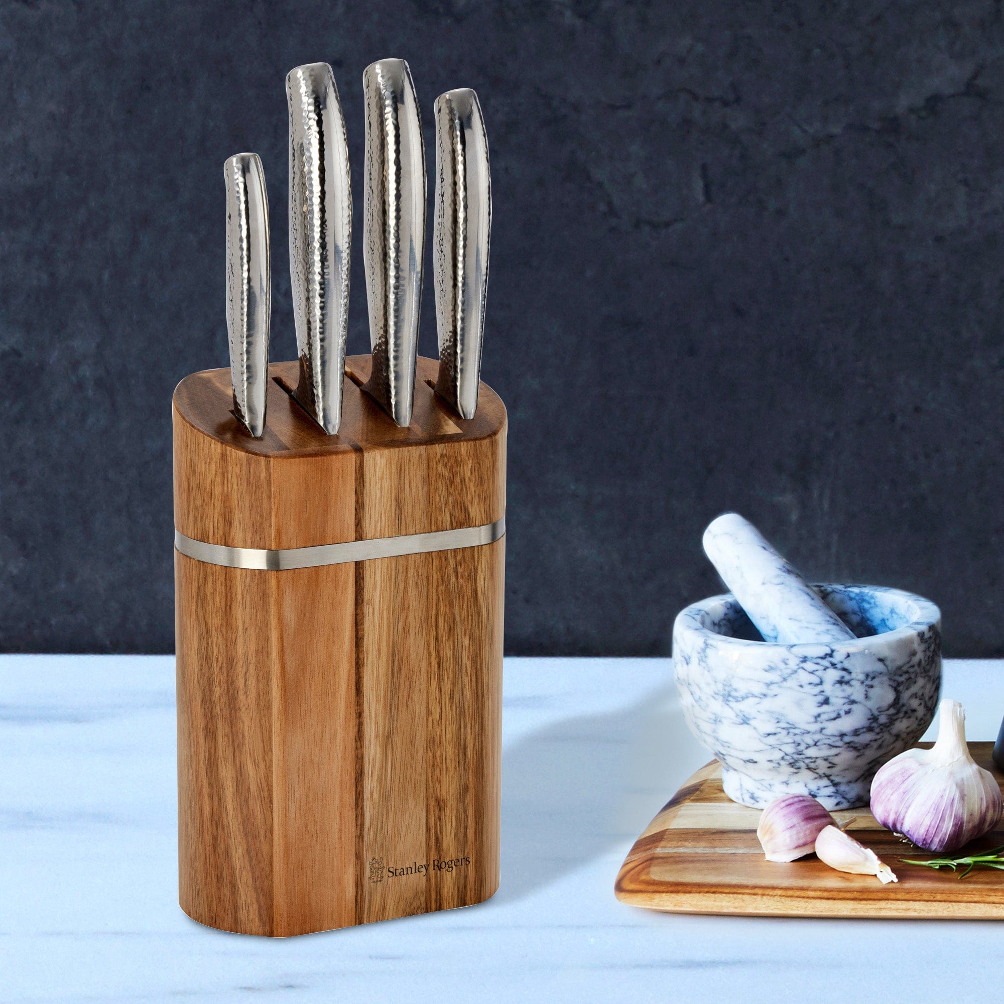 Stanley Rogers Domed Oval Knife Block Set 5 Piece