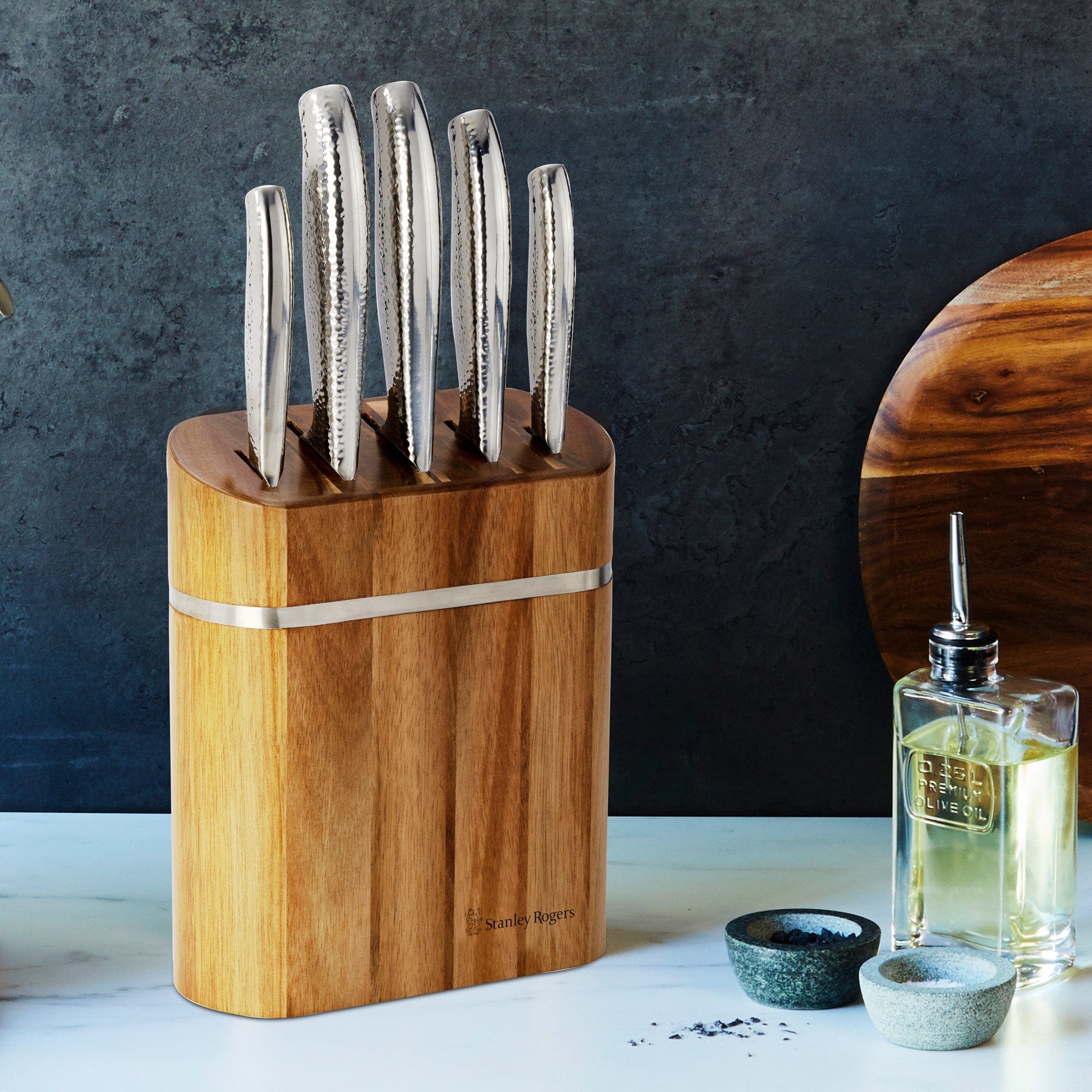 Stanley Rogers Domed Oval Knife Block Set 6 Piece