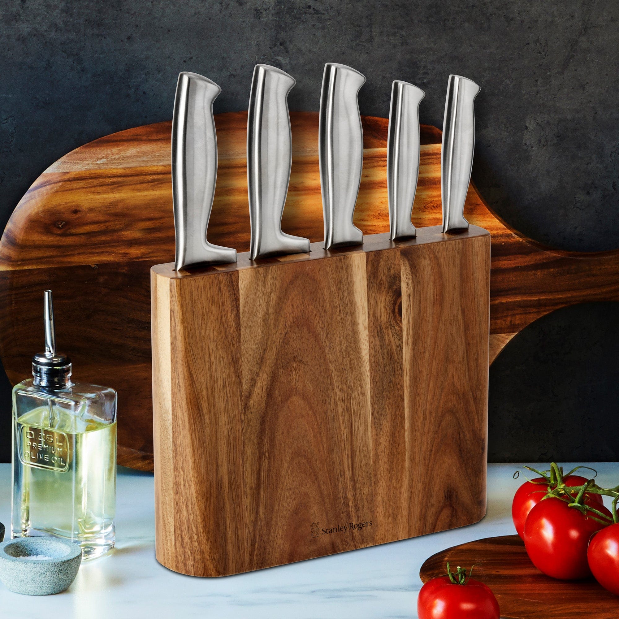 Stanley Rogers Slim Wedge Knife Block Set 6 Piece