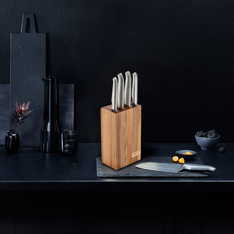 Furi Pro 5 Piece Acacia Knife Block Set