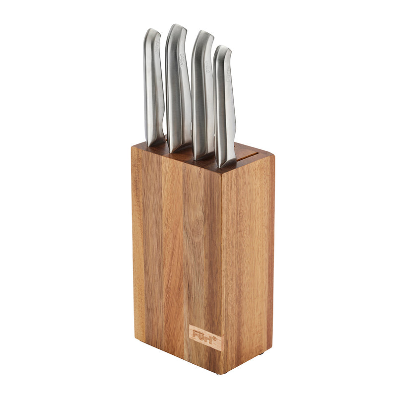 Furi Pro 5 Piece Acacia Knife Block Set