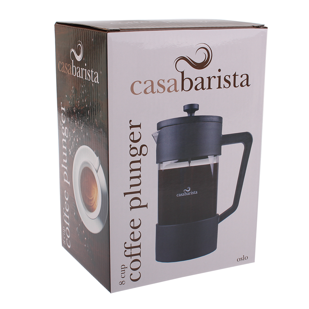 Casabarista "Oslo" Coffee Plunger 8 Cup/1L - Black