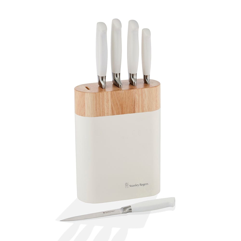 Stanley Rogers White Oval Knife 6 Piece Block Set