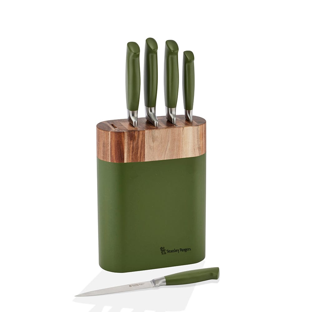 Stanley Rogers Olive Oval Knife 6 Piece Block Set