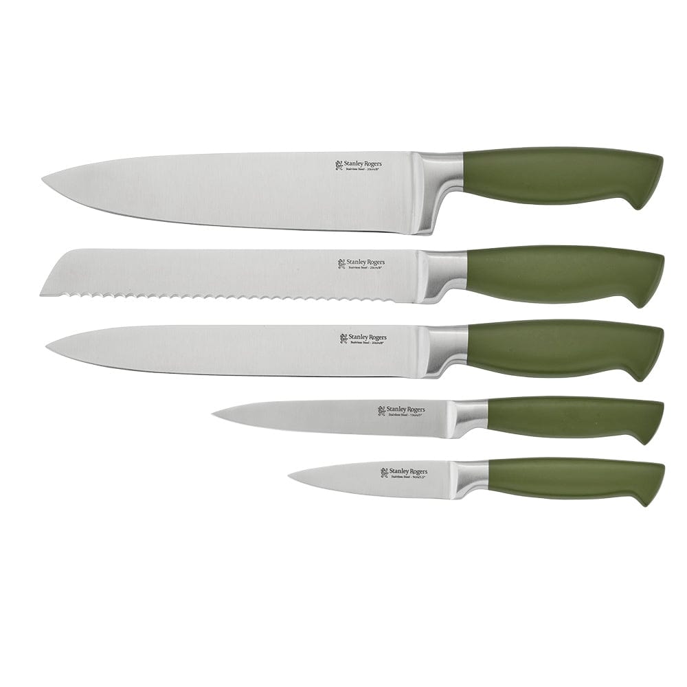 Stanley Rogers Olive Oval Knife 6 Piece Block Set
