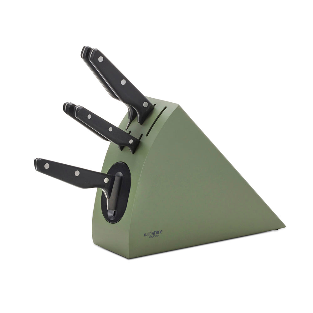 Wiltshire Staysharp Triple Rivet Sage Radius 6 Piece Knife Block Set