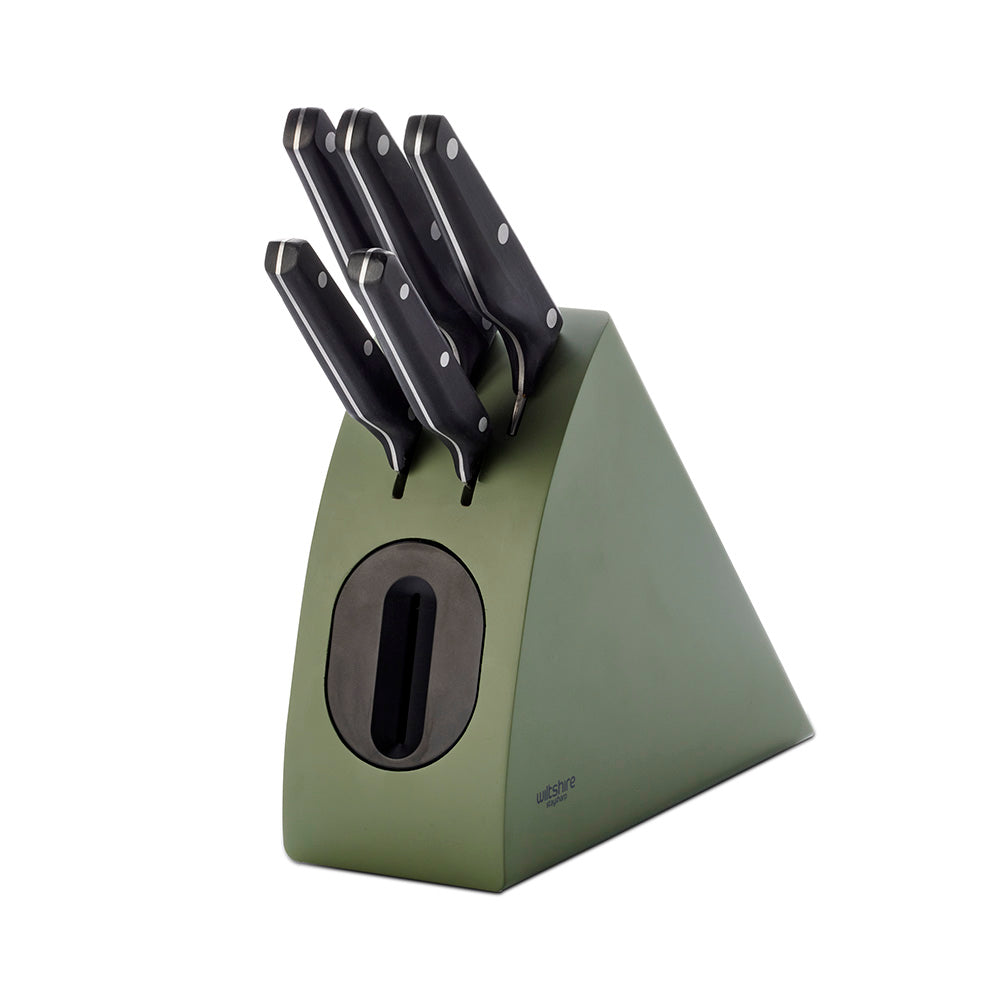 Wiltshire Staysharp Triple Rivet Sage Radius 6 Piece Knife Block Set